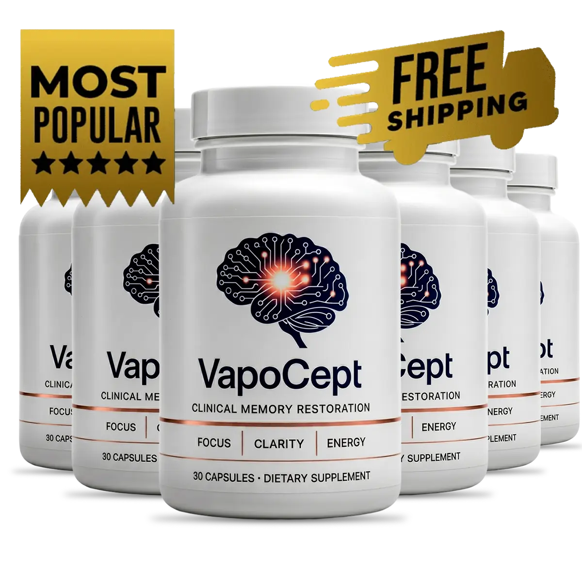 Six bottles of VapoCept, 180 day supply best value package with free shipping